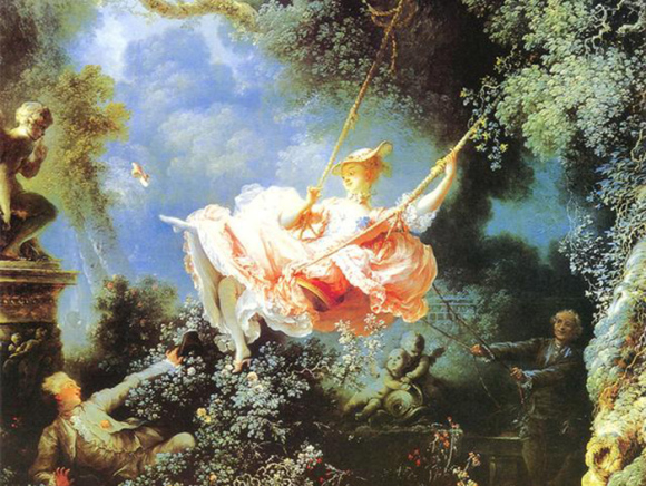 在这幅名为《秋千》的油画中,18世纪的画家弗拉戈纳尔画出了少妇脚上