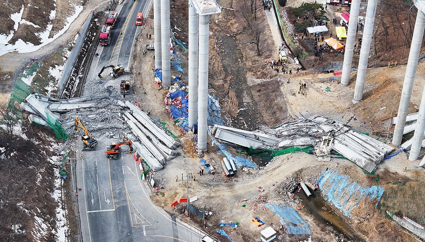 中使馆证实，2名中国工人在韩国高速公路桥梁坍塌事故中遇难