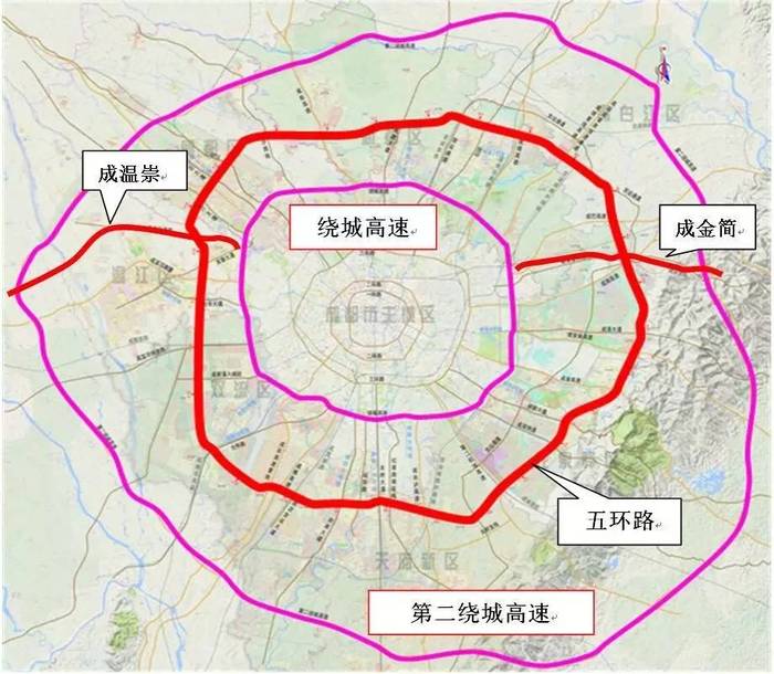 参照三环路建设标准 成都五环将串起142公里环形快速通道