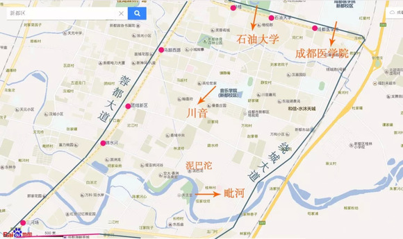 新都城区包括老城区,新城区,三河街道,大丰,蓉欧新城(斑竹园).