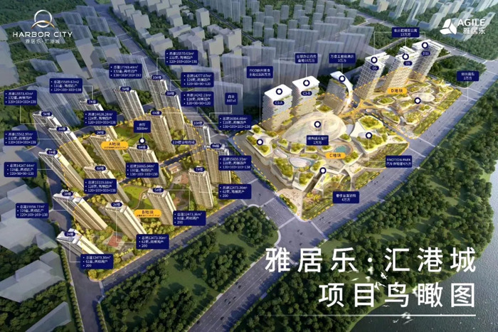 雅居乐汇港城预计近期加推b2,b3号楼,户型建筑面积约105,125,141