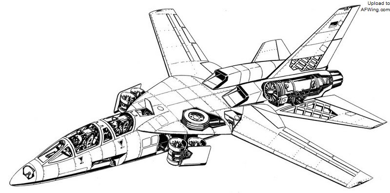 双座AVS（先进垂直打击战斗机）方案具有两台主发动机和4台升力发动机