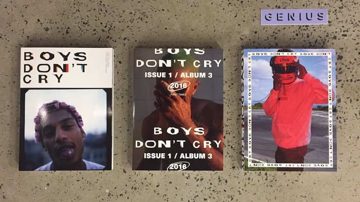 twitter上,某用户展示的"boys don't cry"特别刊物的三个不同封面