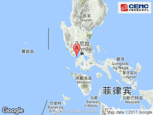 菲律宾吕宋岛发生62级地震