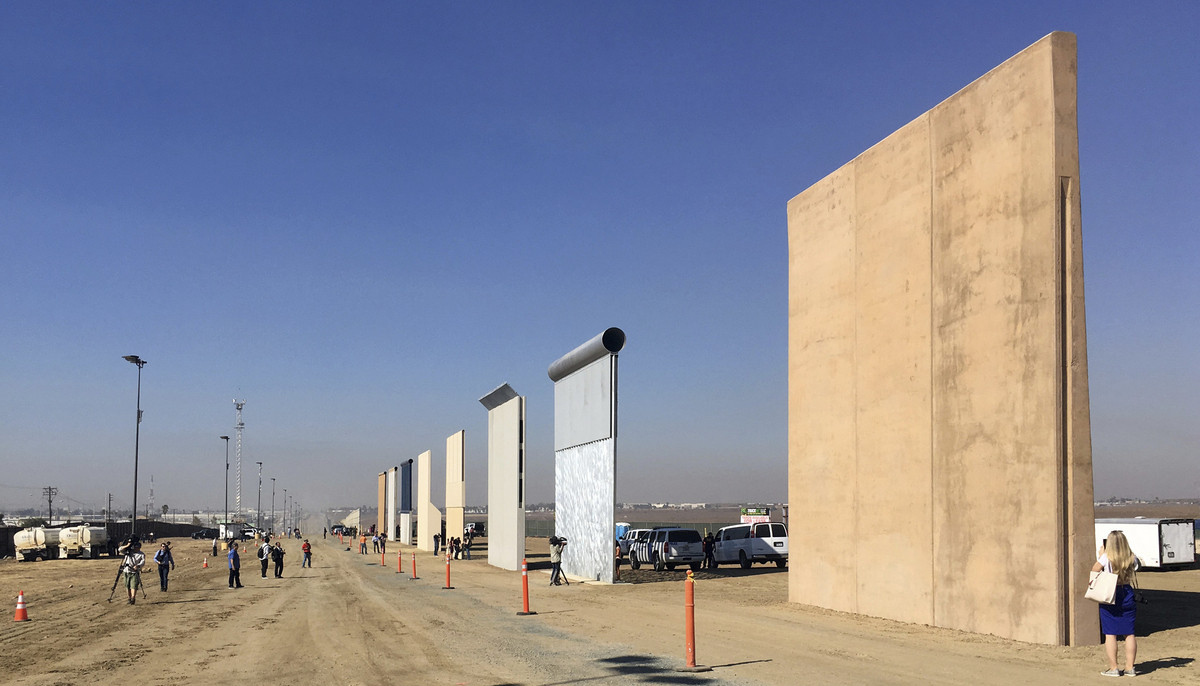 美墨边境墙八道样板墙完工 最高造价50万美