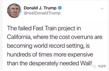 特朗普发飙再批加州高铁:失败的项目,成本高到