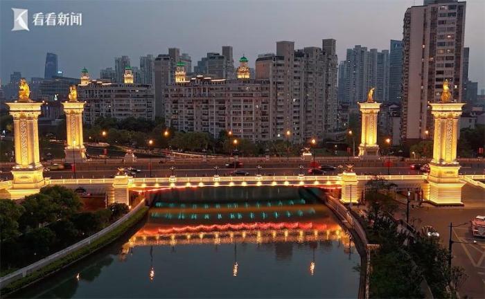上海武宁路桥景观灯光5月1日起玩出新花样