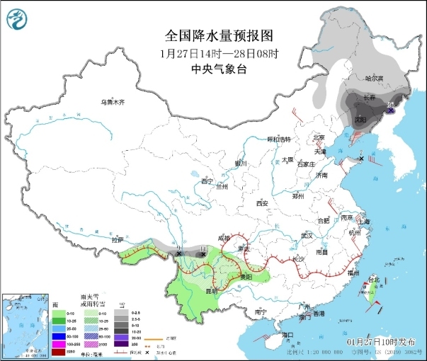 中央气象台春运气象服务专报：吉林辽宁有强降雪，东部和南部海域风力较大