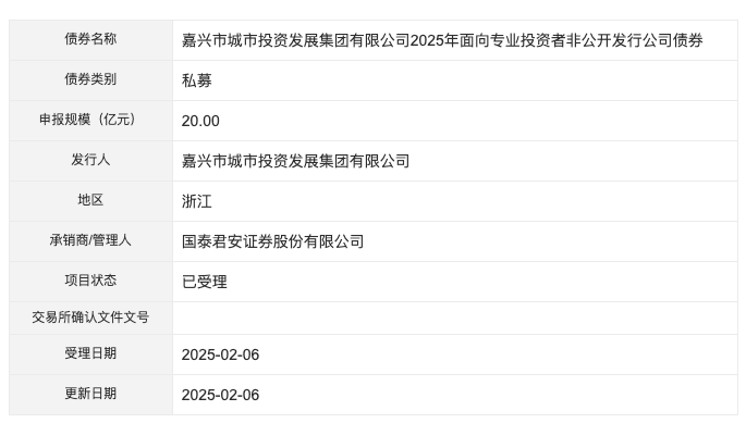 嘉城集团20亿元私募债项目获深交所受理
