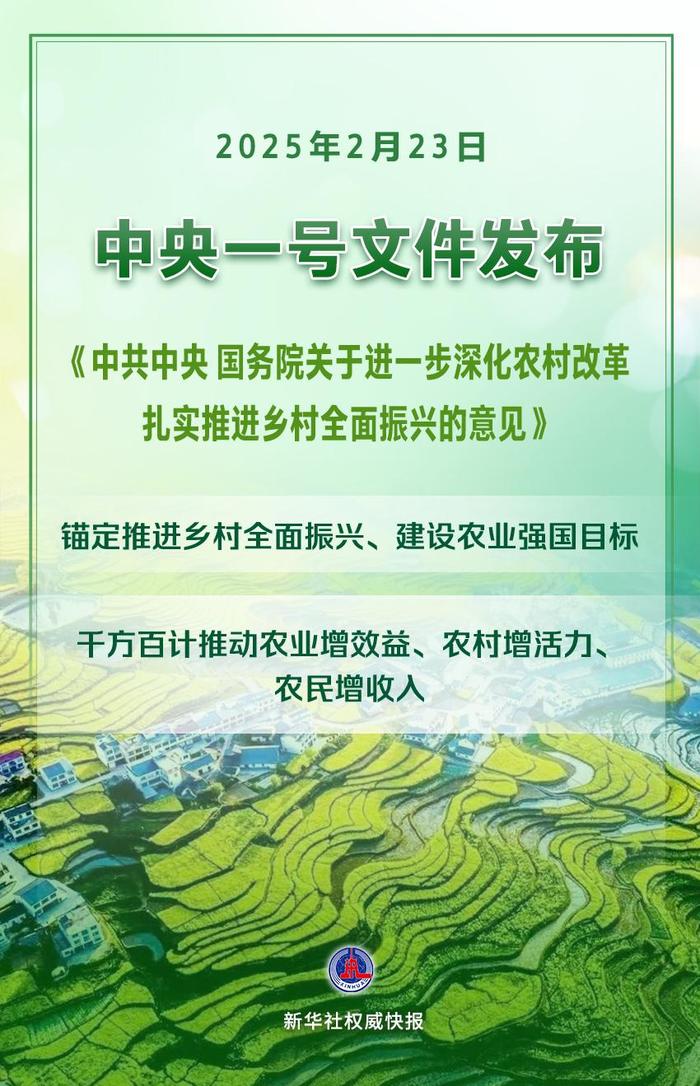 2025年中央一号文件发布|界面新闻 · 快讯