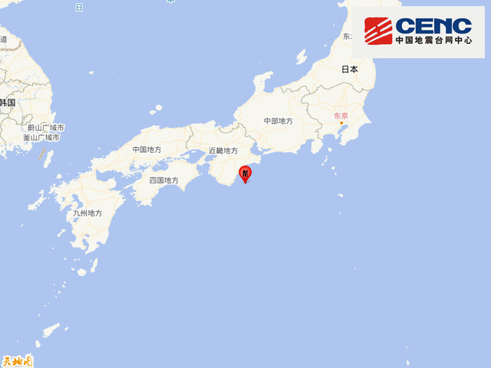 日本本州南岸近海发生5.8级地震，震源深度400千米|界面新闻 · 快讯