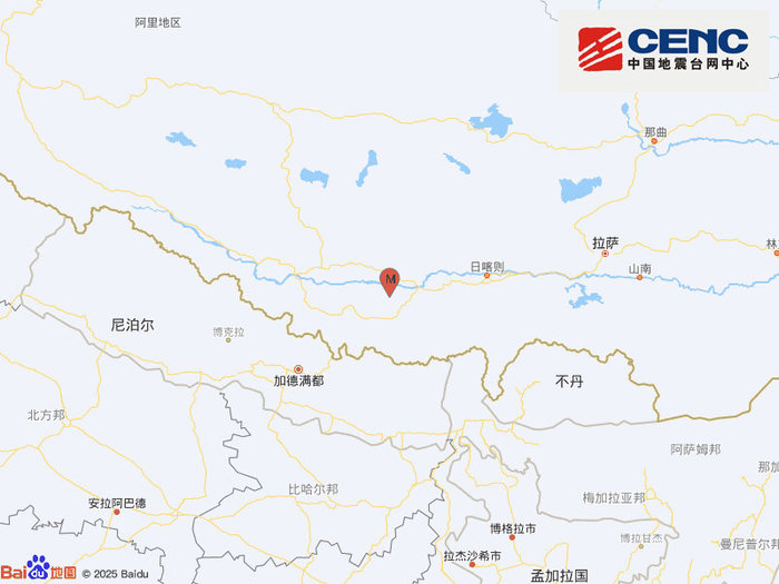 西藏日喀则市定日县发生3.9级地震，震源深度10千米|界面新闻 · 快讯