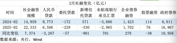 2月“强社融”的双面叙事：信贷需求不足，政府债强劲