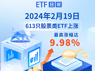 ETF日報 | 2024年2月19日滬指收漲1.56%，613只股票類ETF上漲、最高上漲9.98%