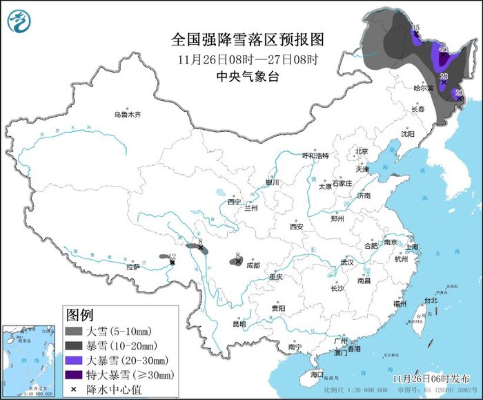 暴雪黄色预警继续：黑龙江北部局地将有特大暴雪|界面新闻 · 快讯