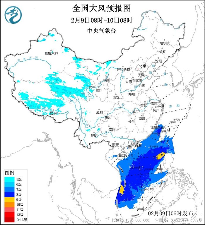 大风蓝色预警：内蒙古新疆等7省区部分地区阵风7至8级|界面新闻 · 快讯