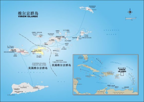 美属维京群岛地图图片