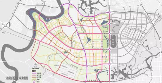 區域內道路規劃,圖片來源:天府新區官網