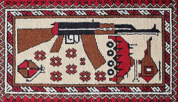 阿富汗地毯上的枪炮与字母，反映了国际纪念品市场怎样的受害者想象？