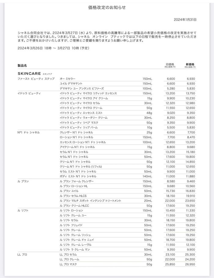 九游会J9-单品最高涨400元 ，奢侈品美妆迎涨价潮？