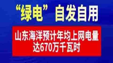 绿电”自发自用，山东海洋预计年均上网电量达670万千瓦时