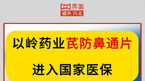 以岭药业芪防鼻通片进入国家医保