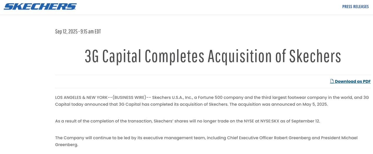 斯凯奇94亿美元私有化交易引诉讼风波